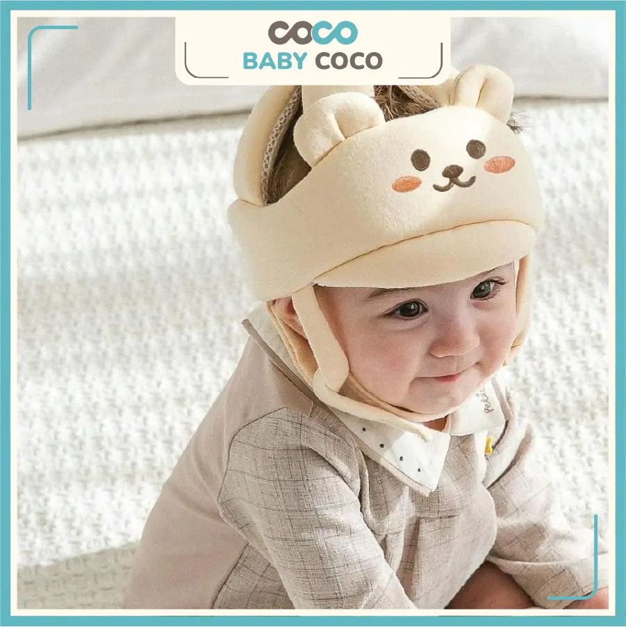Mũ bảo vệ đầu cho bé Monona, quai dán siêu dính điều chỉnh theo size đầu bé [form mũ to]