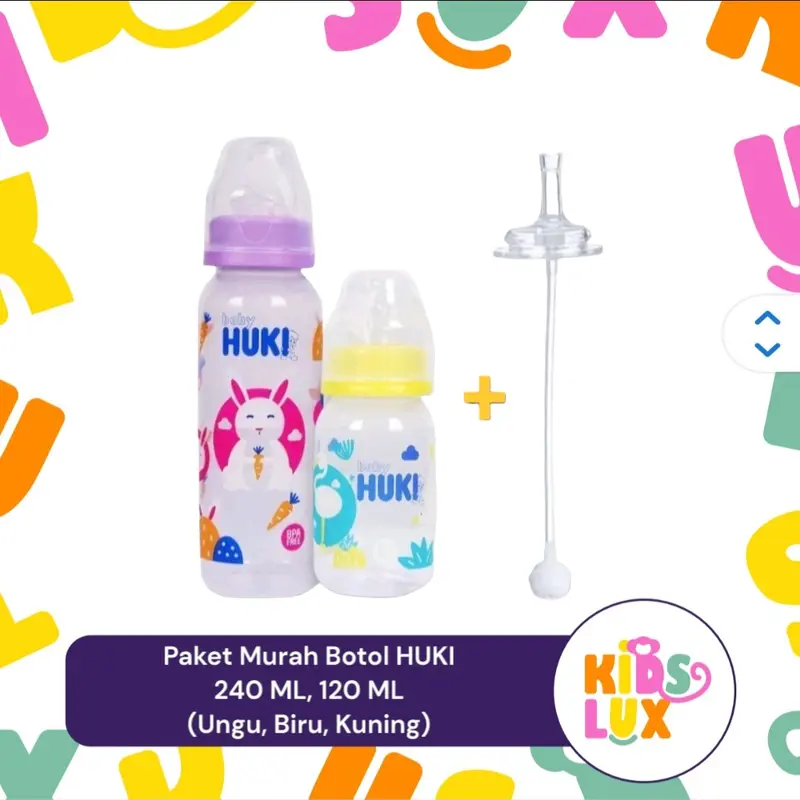 PAKET MURAH Botol Minum HUKI Lengkap + Sedotan 240ml 0