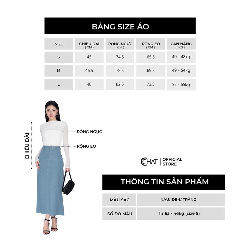 Product Introduction of Áo Nữ CChat Women Top Dáng Ôm Chất Lưới Xếp Vai Vải Nhập Khẩu 23TDC2013OT 4