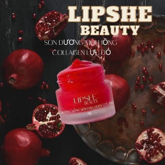 Dưỡng Môi Lựu đỏ LipShe Beauty - Dưỡng Hồng Môi Collagen Lựu Đỏ Hủ 5g Chính Hãng Women Nữ 2