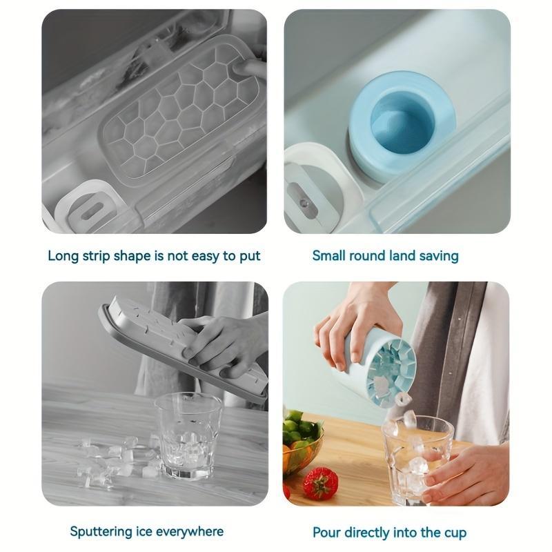 Silicone Ice Cube Mold, Easy To Release Round Ice Cube Tray, Ice Cube Maker for Home Kitchen, Household Kitchen Products, Party Accessories 6