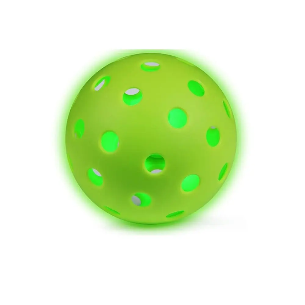 Pickleball Gifts 40 Holes Luminous Pickleball Ball Durable 74MM LED Light Up Pickleball Green Light Offcial Size Glow in The Dark Pickleball Balls Outdoor