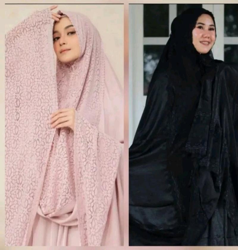 Product Introduction of Mukena Zara glossy 2 in 1 Premium renda full kd Mewah Lembut 7