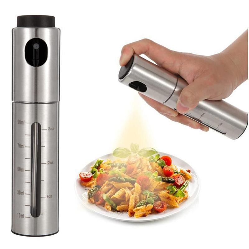 Push-Type Stainless Steel Spray Pot Roasted Olive Oil Spray Bottle ...