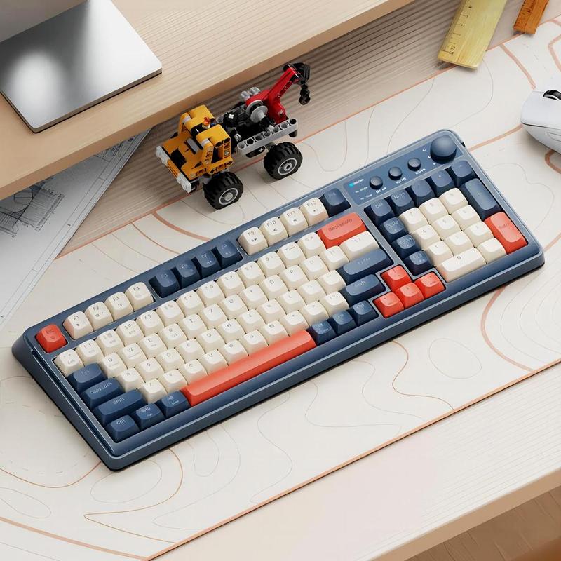 Product Introduction of LINGBAO LB-K01 Wireless Keyboard, Rechargeable 99 Key Mechanical Feel Keyboard with RGB Backlight, Multifunctional Keyboard for Laptop Desktop Game Office 7