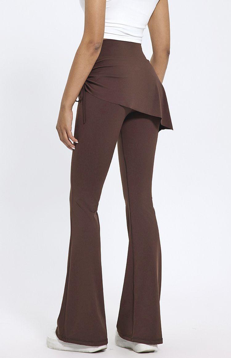 Product Introduction of 2024 Autumn and Winter New Fake Two-Piece Yoga Bell-Bottom Pants Women's Anti-Exposure High Waist Hip Lift Skinny Slimming Sports Culottes Womenswear Lingerie Comfort Basic 19