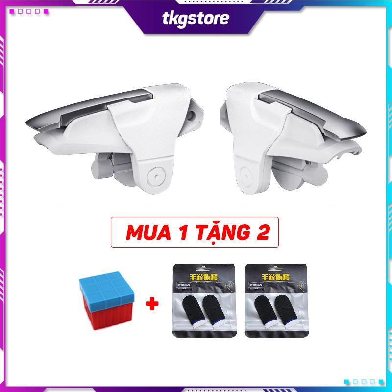 Nút bấm chơi game White Shark chất liệu nhựa ABS và hợp kim bền bỉ cực nhạy chơi game PUBG Mobile Free Fire