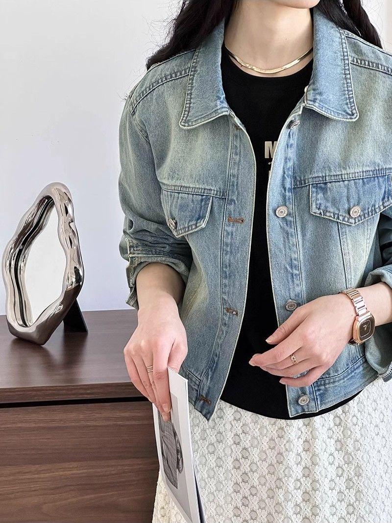 Product Introduction of Retro Denim Jacket Women's Spring and Autumn New Fashion Short Jacket Top 6
