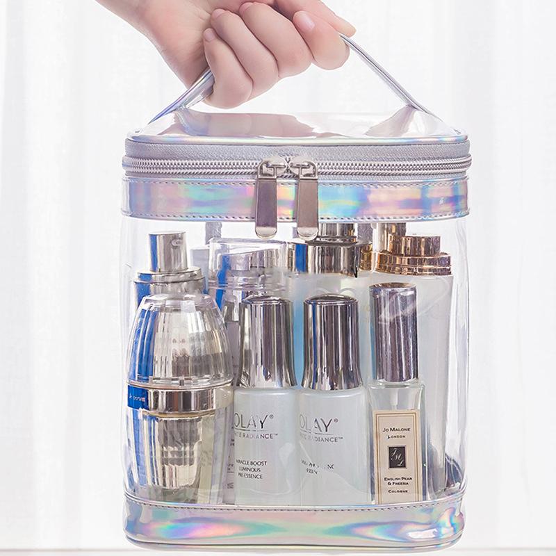 Tas Kosmetik Anti Air/Tas Kosmetik Washbag / Tas Alat MakeUp / Cosmetic Bag Organizer / Tas Make Up Wanita/Tas Kosmetik Travel Transparan /Cosmetic Cube Transparent Clear PVC Toiletries Wash Bag /Pouch Kosmetik 3