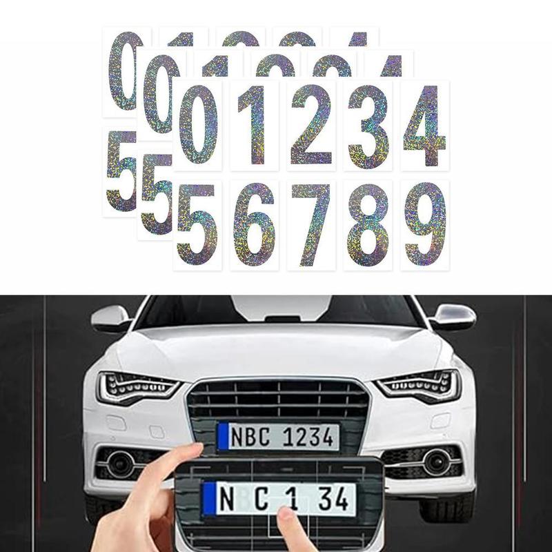 3pcs Nano-film Car Sticker Reflective Number Plate Number Sticker ...
