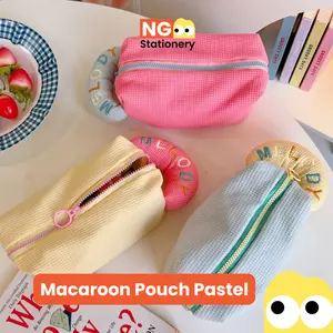 NG Stationery - Pouch Makeup Travel Pouch Macaroon Pouch Pastel / Tempat Pensil Coquette Korean Melody Pencil Case Pouch