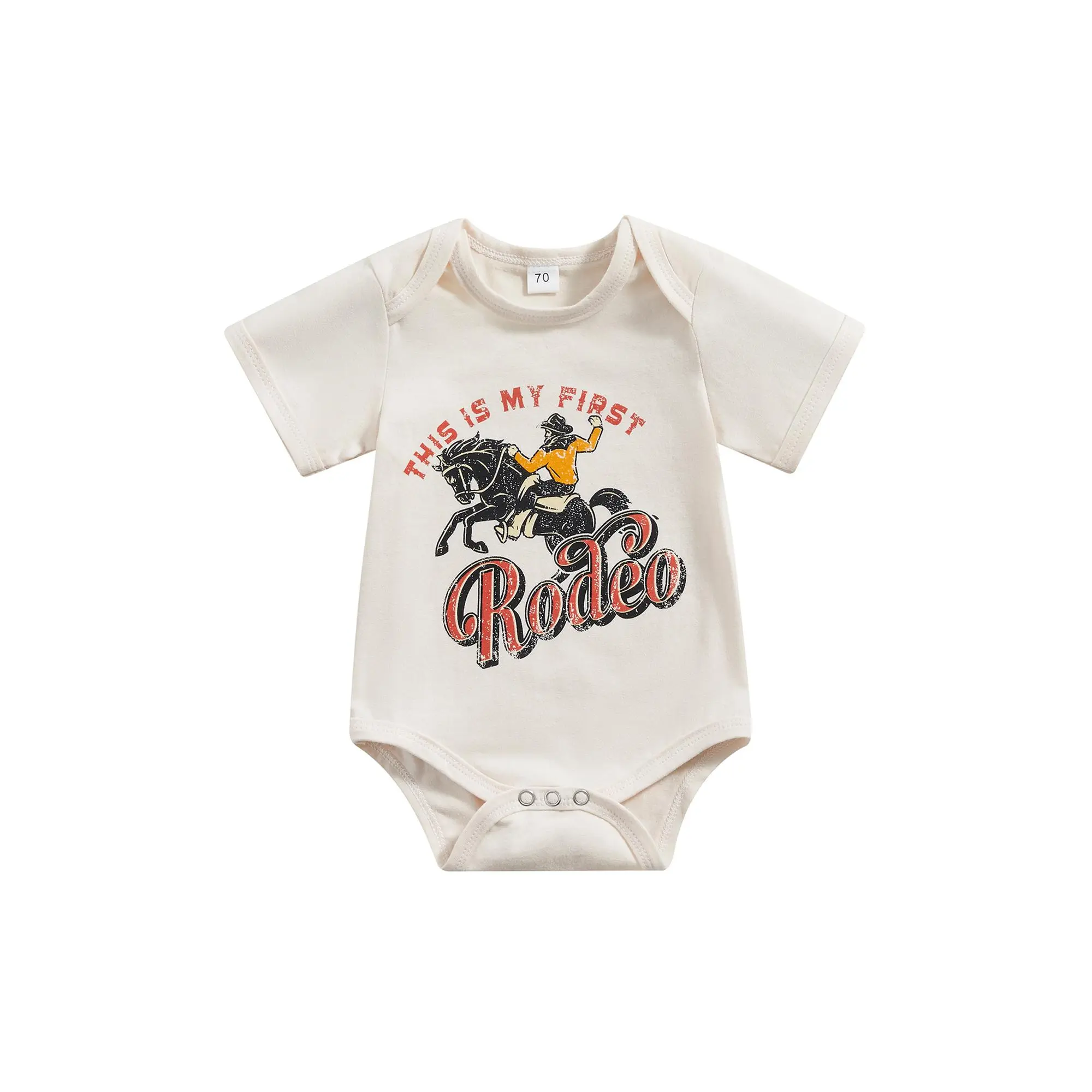 Baby Boys Summer Casual Romper Short Sleeve O Neck Letter Horse Print Loose Playsuit  0-12 Months