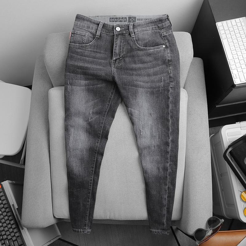 Quần Jean Nam CC màu Xám Phong Cách Chất Liệu Co Giãn Tốt EP033 Menswear Denim Bò Pants