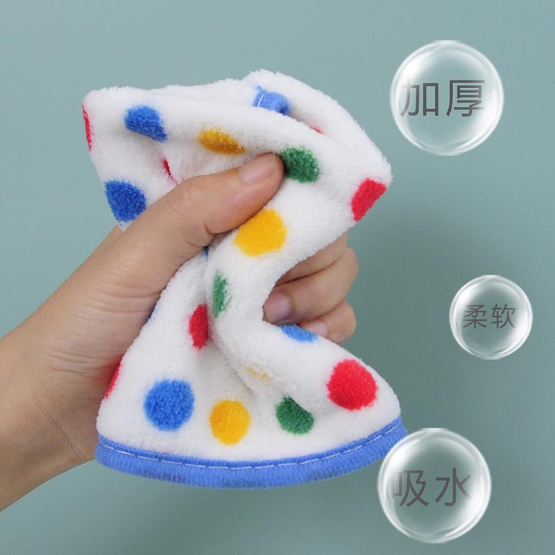 Product Introduction of Vải lông cừu san hô chấm bi, quần áo dày dặn, gia dụng, siêu thấm nước Khăn lau để Bàn và rửa bát đĩa, lý tưởng Dây Treo Lau Tay, Tiện Lợi Cực Kỳ 1