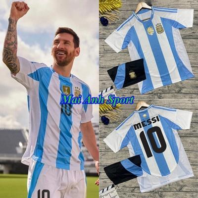 Bộ Quần Áo bóng Đá Đội Tuyển ARHENTINA 2024 MESSI - Vải Polyester Gai Thái Chuẩn Thi Đấu Top Sport áođábanh nữ