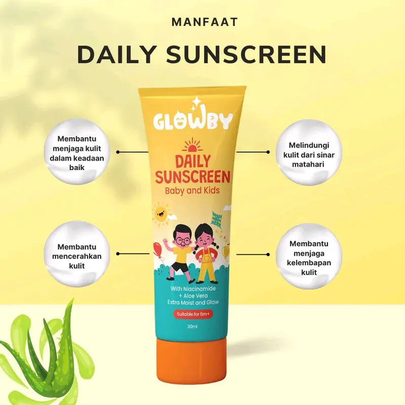 (Glowby) Daily Sunscreen Wajah dan Badan 2 Pcs Spf 50 30 ml Mencerahkan dengan Niacinamide 1