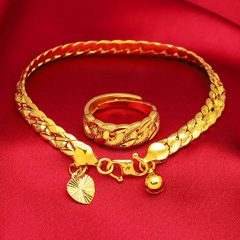 Twisted Bracelet Ring Women's Set Women's Bracelet Ring Fashion Jewelry Friends Gift