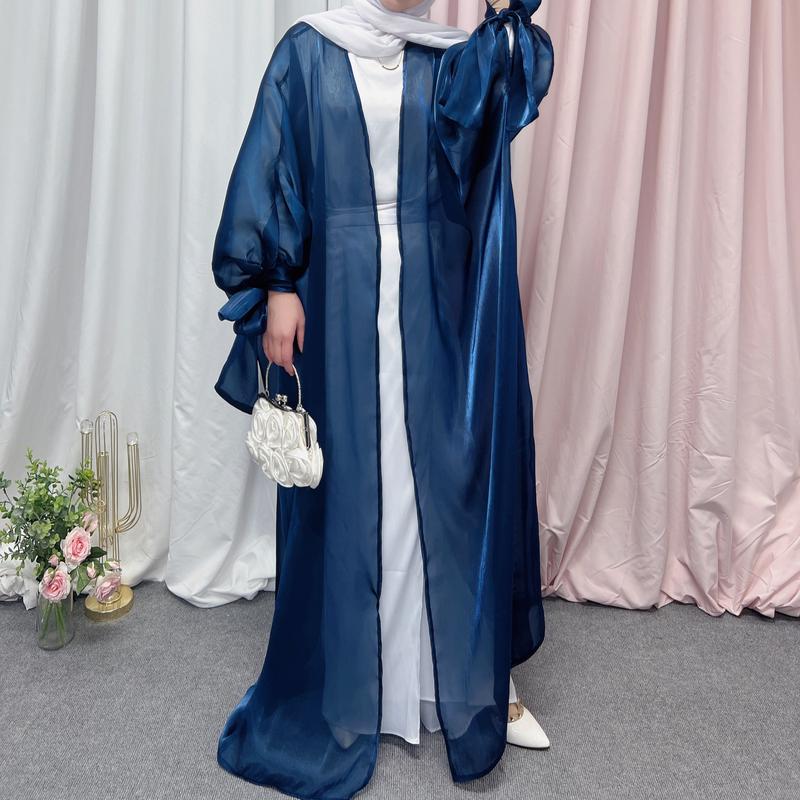 Váy Ngoại Cỡ Châu Âu Và Mỹ Cho Nữ, Áo Cardigan Tay Phồng Thanh Lịch, Váy Dài, Abaya Hồi Giáo, Trung Đông, Dubai 2