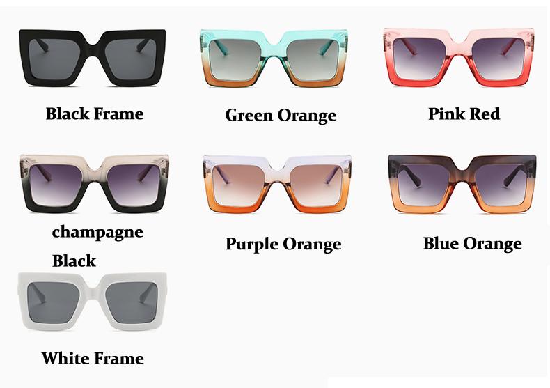 Product Introduction of Oversized Sunglasses Women Large Size Sunglasses Men Transparent Gradient Frame Vintage Big Retro Sun Glasses Female Male 3