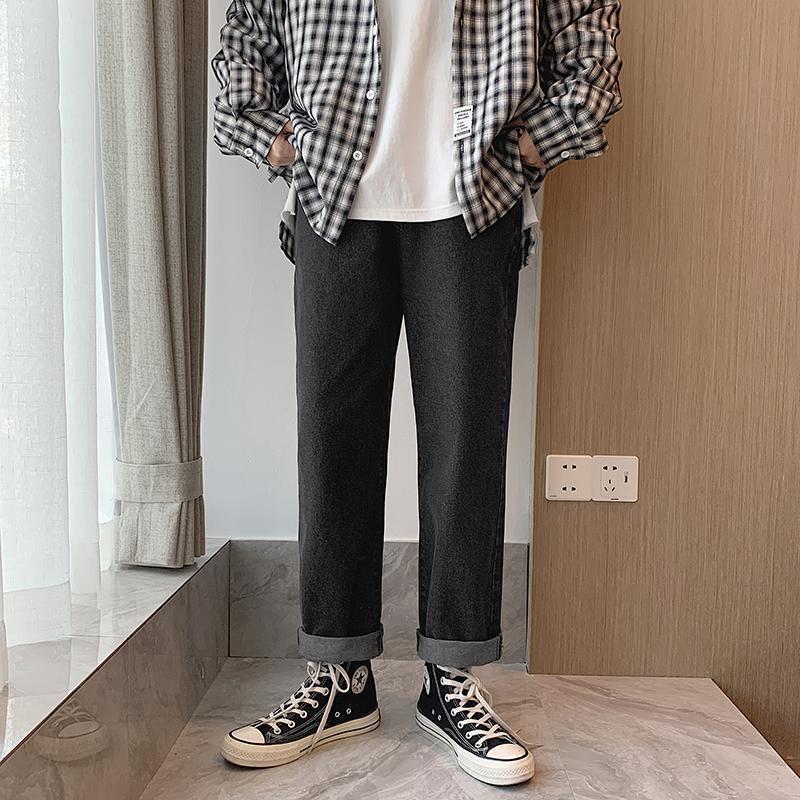 Product Introduction of Celana Jeans Pria Oversize Celana Panjang Pria Dewasa  Kulot Casual Hitam Straight Jeans Jumbo Celana Jeans Putih Wide Leg Pants Biru Baggy Boyfriend Pants Korean Style Denim Warna Blue Basic Promo Black s m l xl xxl xxxl 5