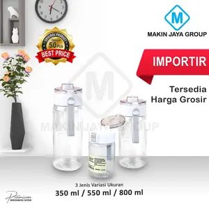 Botol air Minum BPA FREE Putih Transparan Bening Estetik aestetik Botol Air Minum 350 550 1000 ml - MJG01 botol plastik transparan