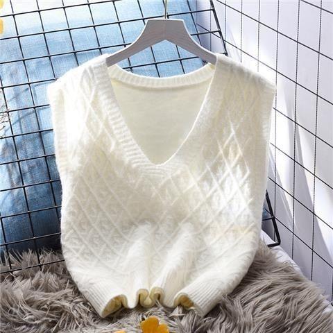 Áo Vest Dệt Kim, Màu Hồng Tươi Mới, Dáng Rộng Vừa Vặn, Có Thể Mặc Ngoài Trời, Hàng Mới Về 2024, Thích Hợp Cho Mùa Xuân Của Phụ Nữ, Áo Len, Dễ Phối Đồ, Phong Cách Đầu Xuân Top Women 3