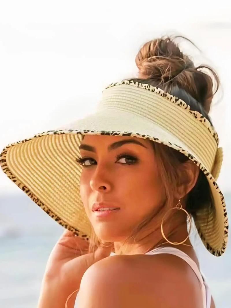 Product Introduction of Women's Solid Color Cute Bow Design Wide Brim Straw Hat, Casual Trendy Foldable Sun Hat for Beach, Fashion Accessories for Women & Girls, Travel Essentials 13