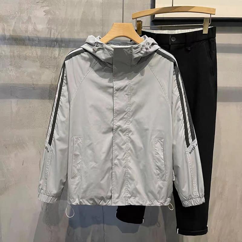áo khoát dù nam nữ xám có mũ - chất đù 2 lớp mã có nón xám,đen,trắng Menswear Jacket