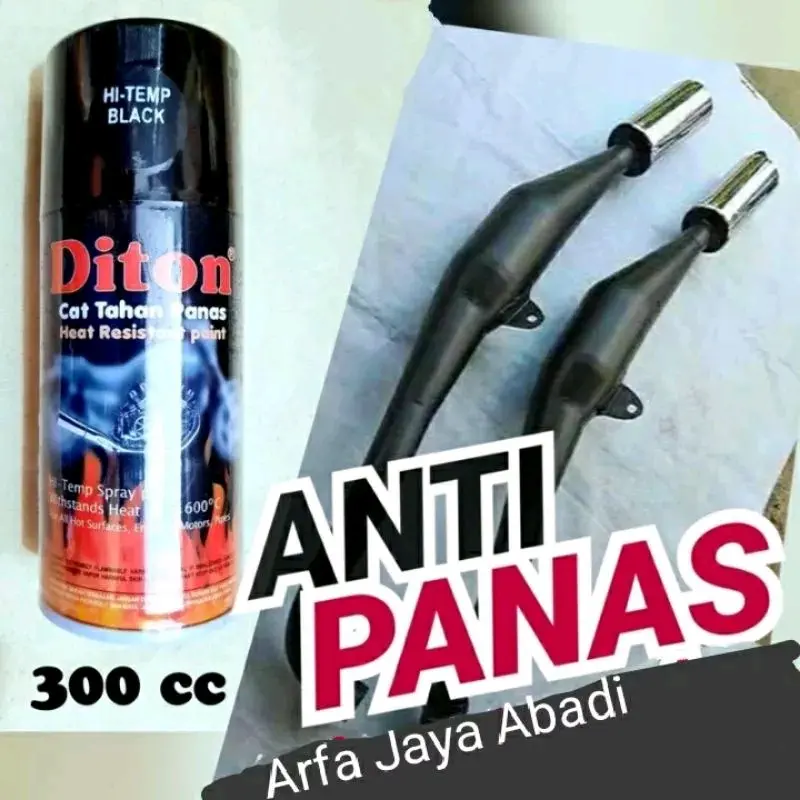 Diton Hi temp Black Anti Panas Pilok Hitemp Hitam Untuk Knalpot Kompor Mesin dll 300 Ml Cat Pilok Pilox Pylox Tahan Kelupas Ngelupas Car Semprot Paint