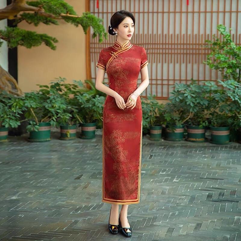 Sườn xám thượng hải dáng dài size từ 47-65kg Nữ 3
