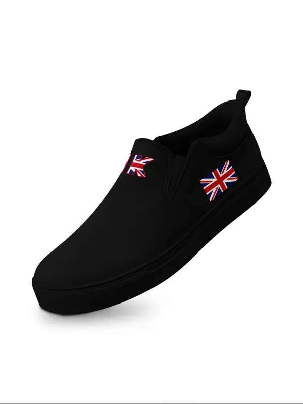 Men's Random Flag Print Slip on Sneakers, Casual Comfortable Breathable Sports Running Shoes, Lightweight Easy Fit Everyday Comfort Shoes, Trainer 2