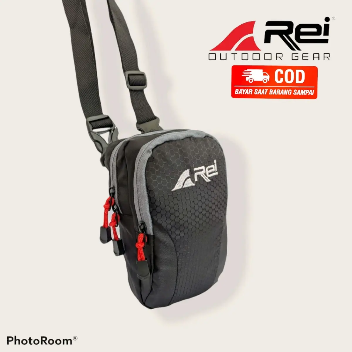 Tas Selempang Dompet dan HP Logo || Slim Phone Rei Pria Slingbag
