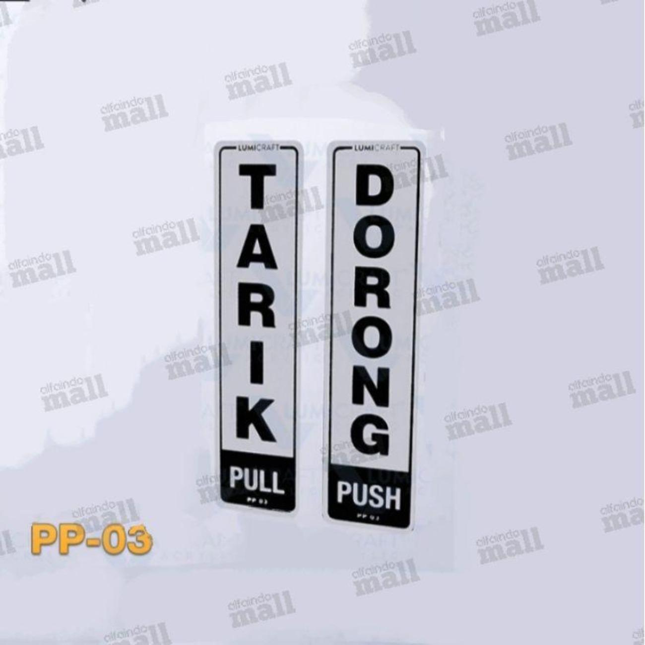 Set sign tarik dorong pull push Acrylic Hitam Set