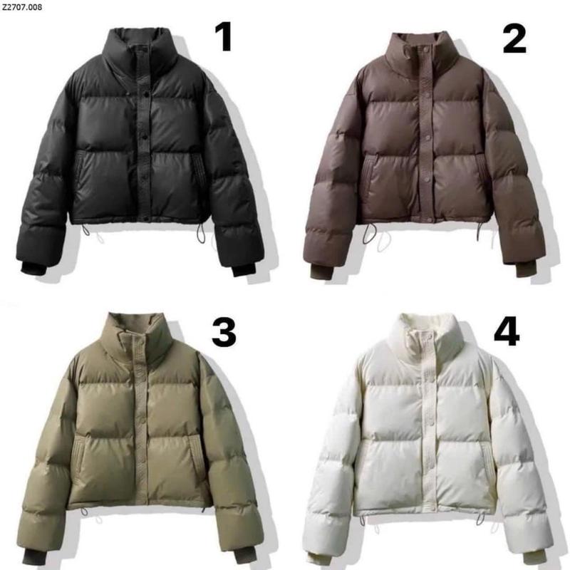 Áo Phao Da ngắn dày dặn.  Trần Bông 3 lớp cho nữ - Jacket