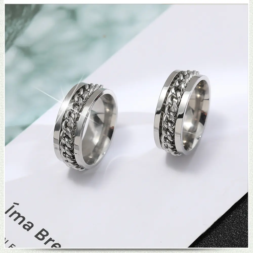 New Rotatable Chain Ring Rotatable Titanium Steel Ring