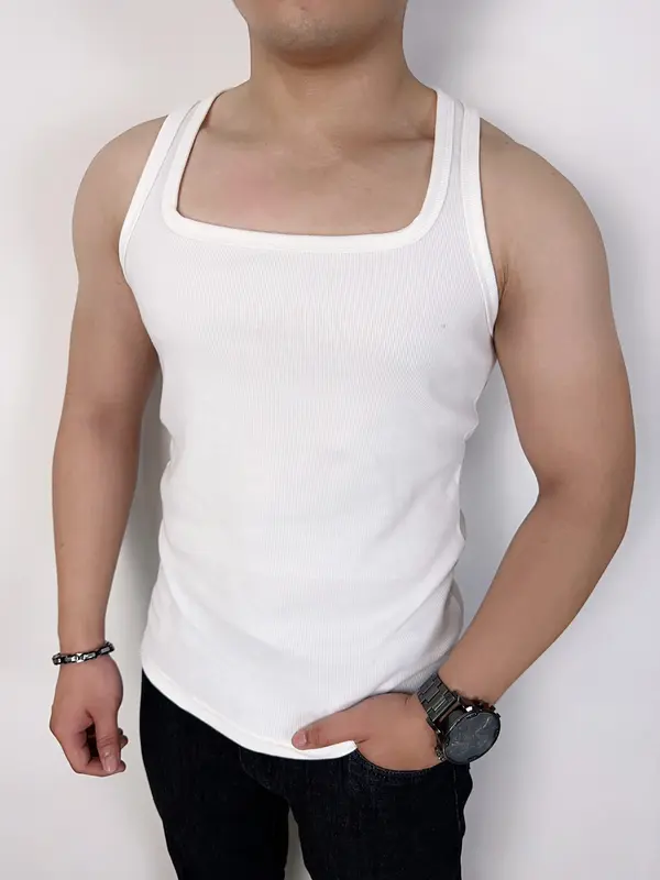 ÁO THUN BA LỖ CỔ VUÔNG VẢI TĂM CỰC CHẤT CHO AE, HÀNG CO GIÃN THẤM HÚT MỒ HÔI TỐT GIAO HÀNG TOÀN QUỐC BL11 Nam Menswear Top 1