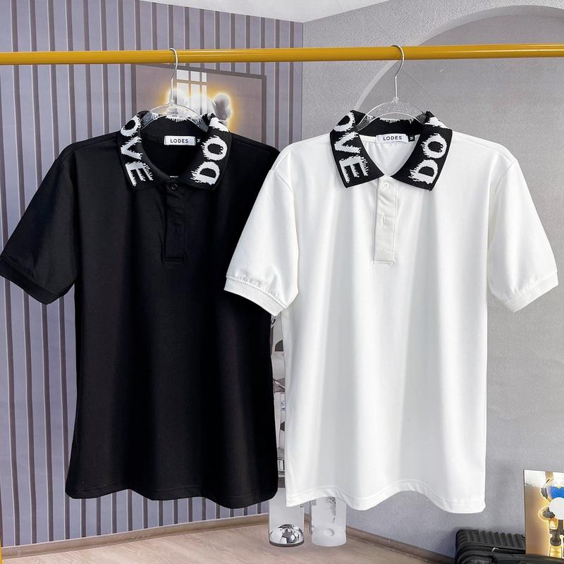 Áo POLO nam ngắn tay phối BO CỔ phối 2 màu trắng đen chất vải cotton co dãn dày dặn 2 màu trắng đen PL-3 Menswear Cổ Tròn Shirt Pique
