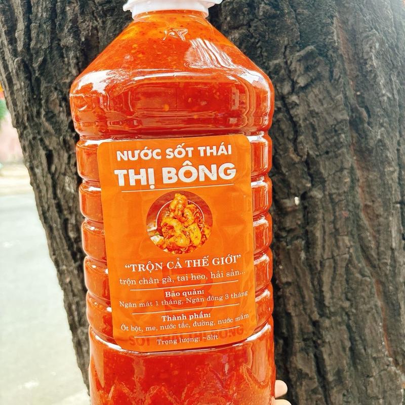 SỐT THÁI TRỘN CHÂN GÀ ( Trộn cả thế giới ) Bình 5 lít ( dao động trên 5kg ) Nước Sốt Gia Vị Chua Cay chai