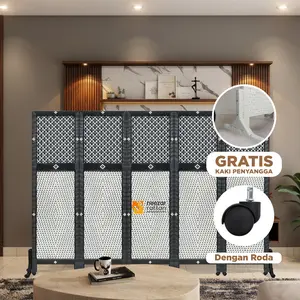 READY STOCK - 5 Pintu Sketsel Rotan No.19 Pembatas penyekat Partisi Ruangan Kantor Mushola
