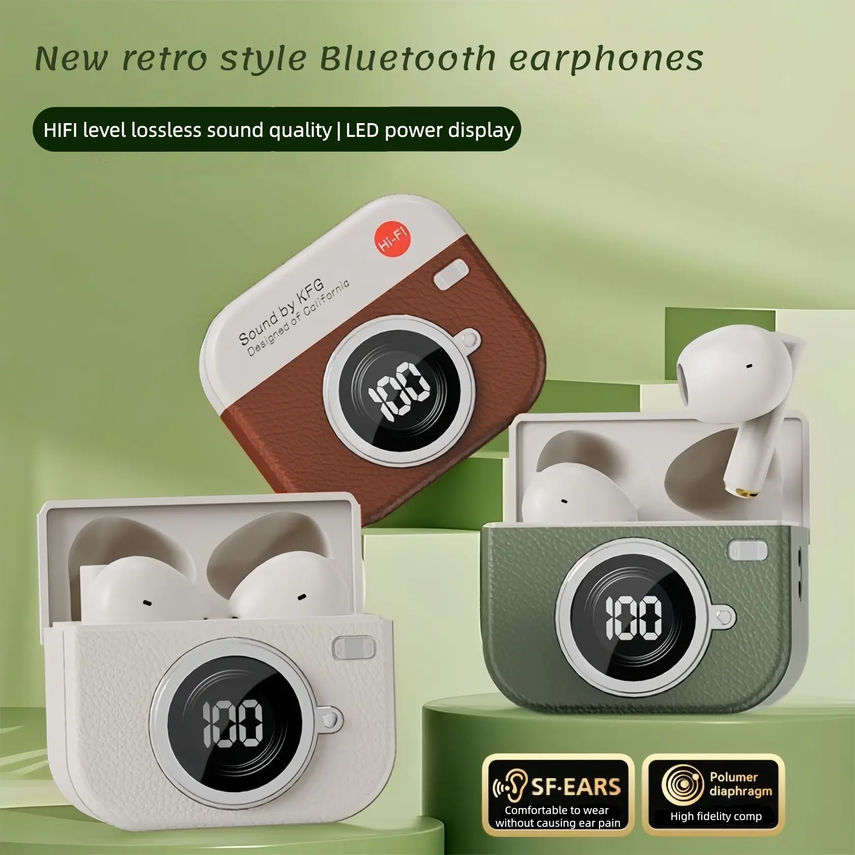 Wireless In-Ear Bluetooth Q86 Earpods, Retro Camera Case Design ...
