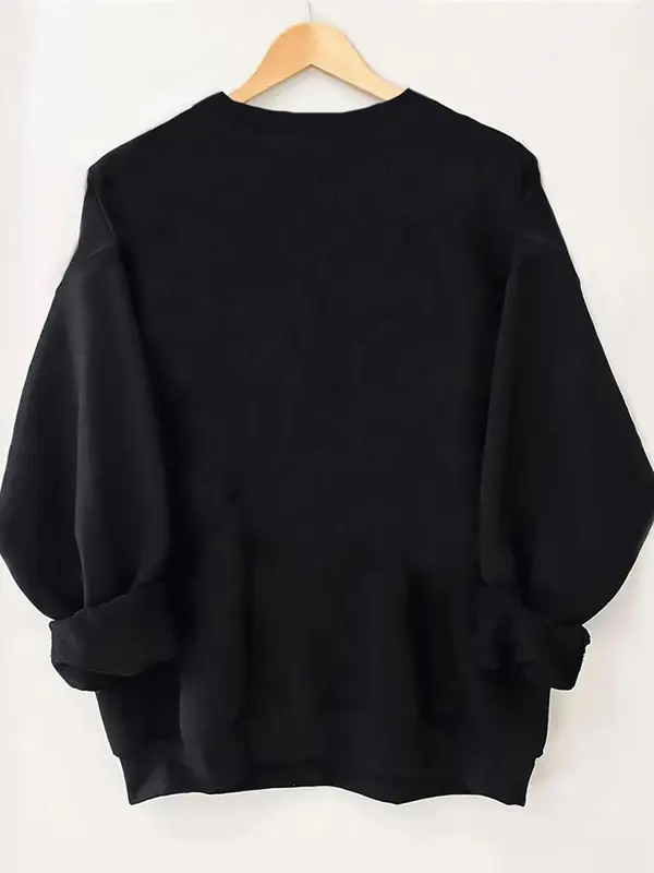 Women's Letter Print Round Neck Sweatshirt, Casual Long Sleeve Crew Neck Pullover for Fall & Winter,  Sweatshirts for Women,  Fashion Women's Clothes for Daily Wear 5