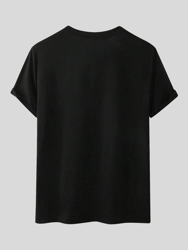Product Introduction of Men's Solid Color Short Sleeve Tee, Regular Fit Casual Basic T-shirt for Summer, Men's Top for Daily Wear 2