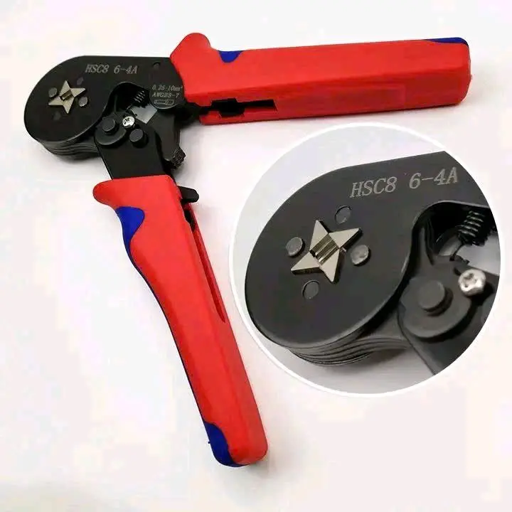 Kìm bấm cos vuông HSC8 6-4A tự điều chỉnh, kèm 1200 đầu cos đủ loại, cos ống tròn, cos pin 4