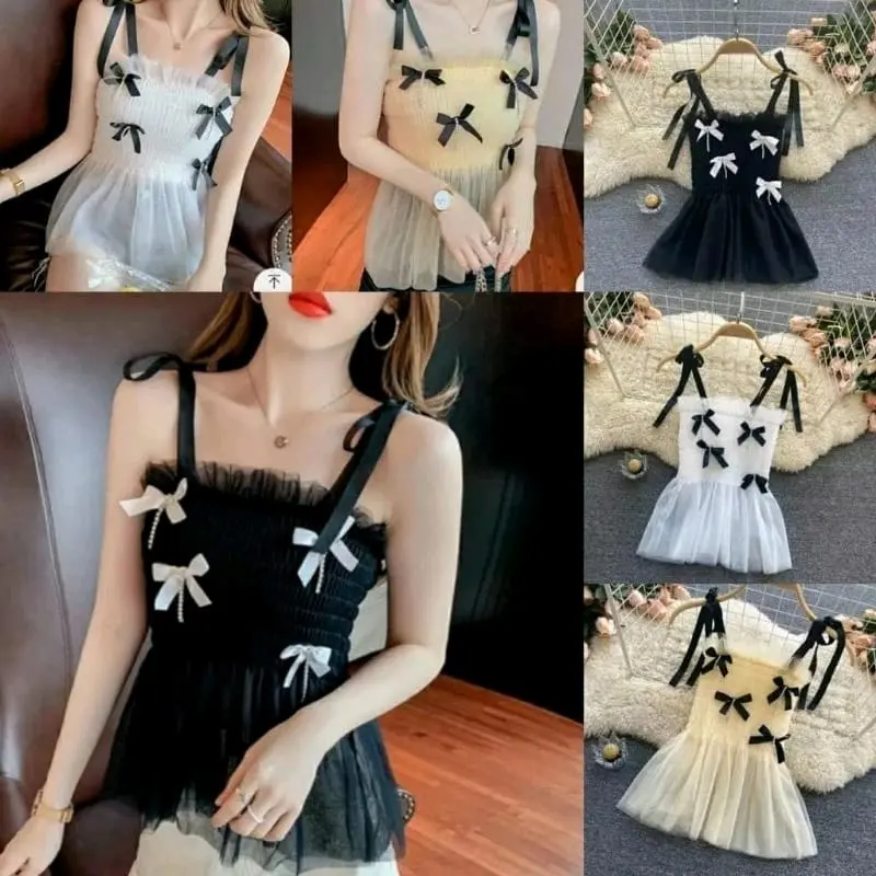 Tenktop Wanita Korean Style tille pita Polos 0
