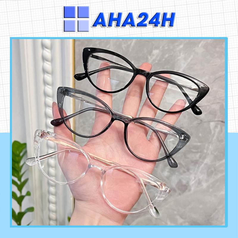 Mắt kính giả cận mắt mèo AH1953 thời trang hot trend gọng bản lề kim loại 5025