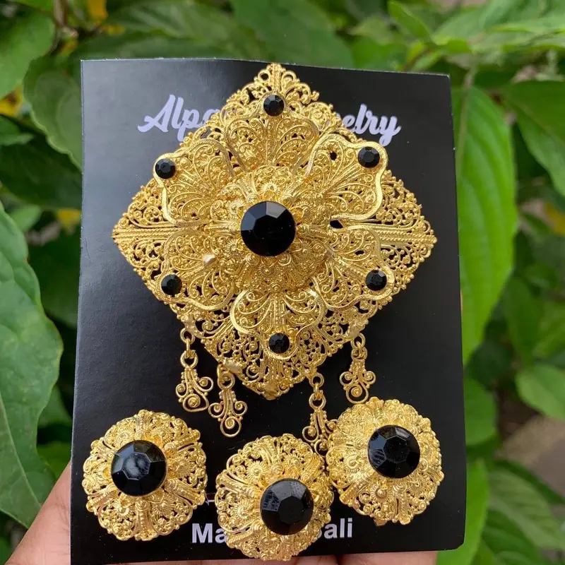 Bros alpaka bali motif wajik klopak sirkon 0