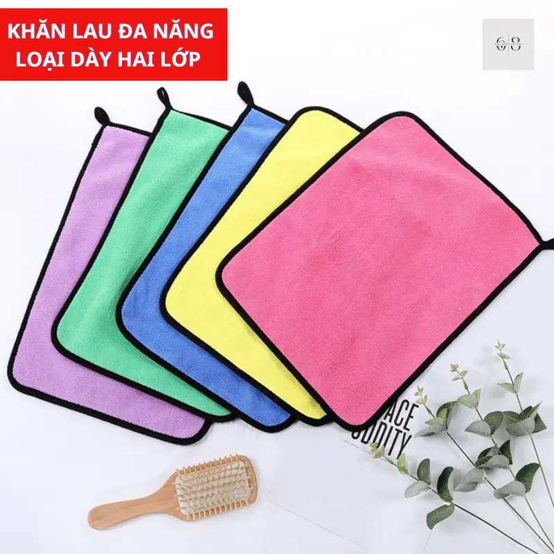 Khăn Lau Đa Năng Loại Dày Hai Lớp PKXH68 Siêu Thấm Không Đổ Lông Dùng Lau Xe Ô Tô Xe Hơi Có Thể Tái Sử Dụng Kích Thước 30 x 40cm Phụ Kiện 1
