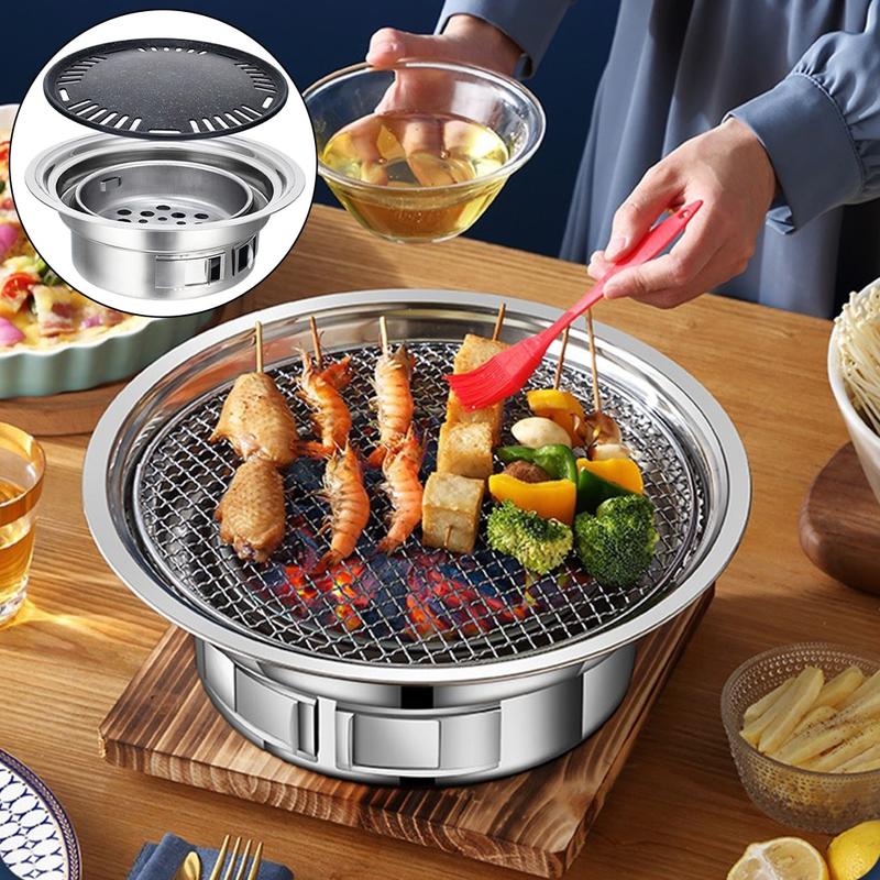 Product Introduction of Korean Charcoal Barbecue Grill Household Korean BBQ Grill Non-Stick For Home Kitchen Outdoor Garden Barbecue Stove 14