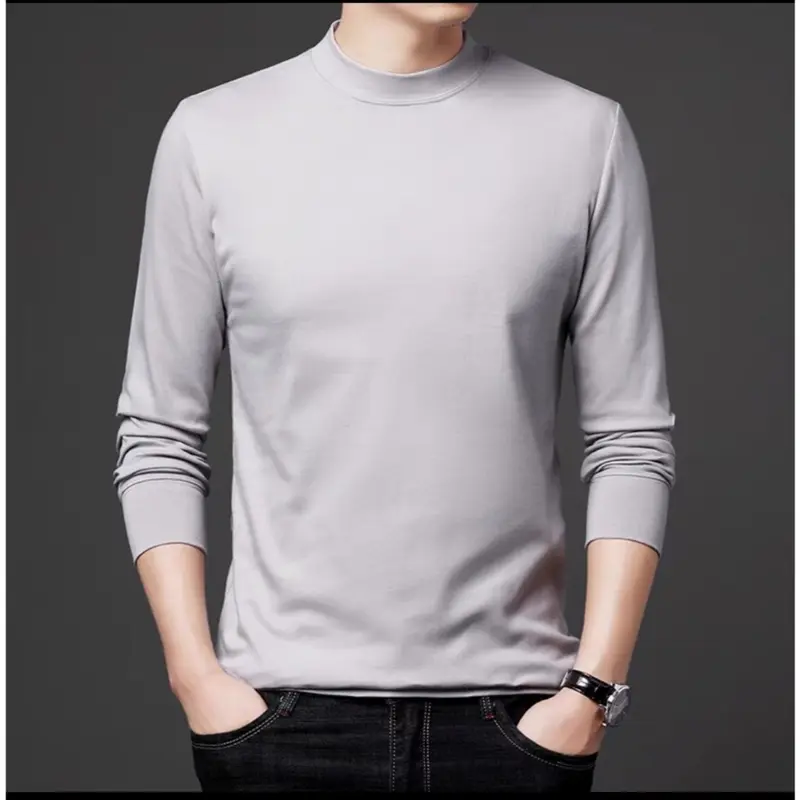 Áo giữ nhiệt dài tay nam có lót nỉ ấm áp mềm mại bên trong giữ ấm cơ thể,cổ cao 3cm Menswear 5