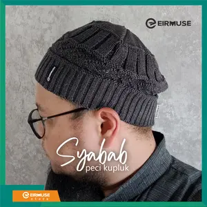 Syabab by Eirmuse Peci Kupluk Hijrah Keren Kekinian Songkok  Dewasa Kopiah Haji Rajut Tebal